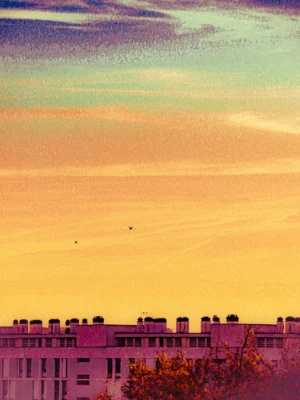 Paris, ciel (orange/mauve)